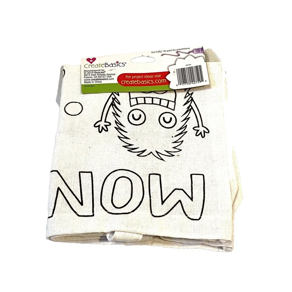 create‎ basic DIY halloween tote bag for kids color in the monsters